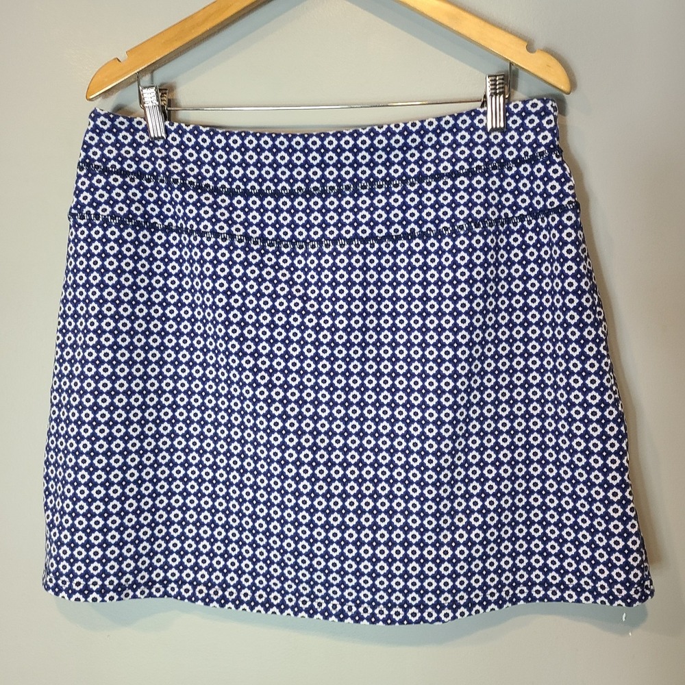 Great Northwest Indigo Skort Blue Geo Floral Sz L Golf‎ Pickleball Tennis Prep